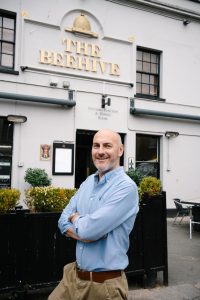Richard Shakeshaft Outside the Beehive.